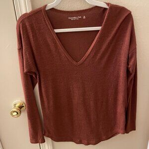 Abercrombie & Fitch long sleeve soft red shirt